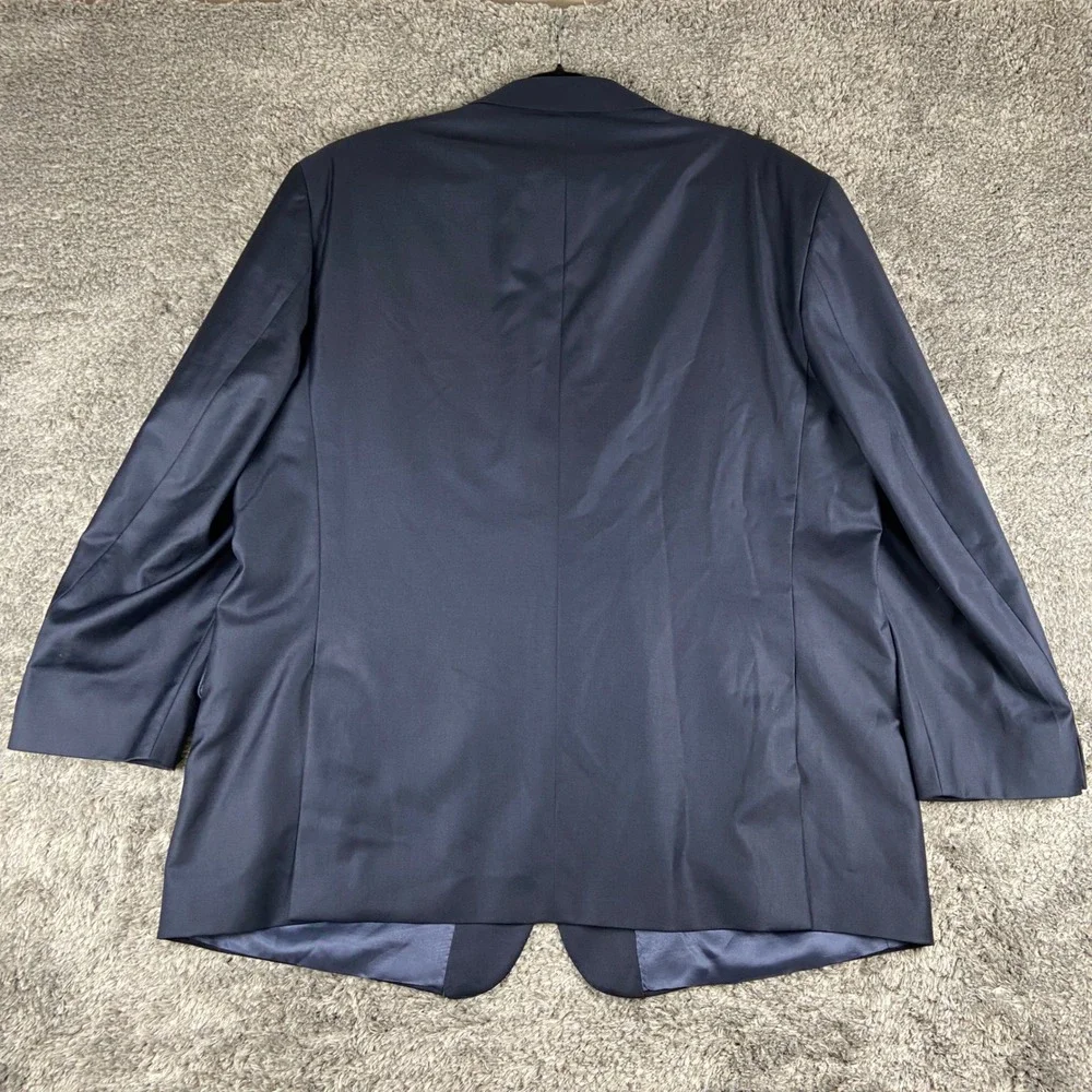 G Manzoni Blazer Mens 50R Navy Blue Super‎ 150s Wool 2 Button Sport Coat Italy